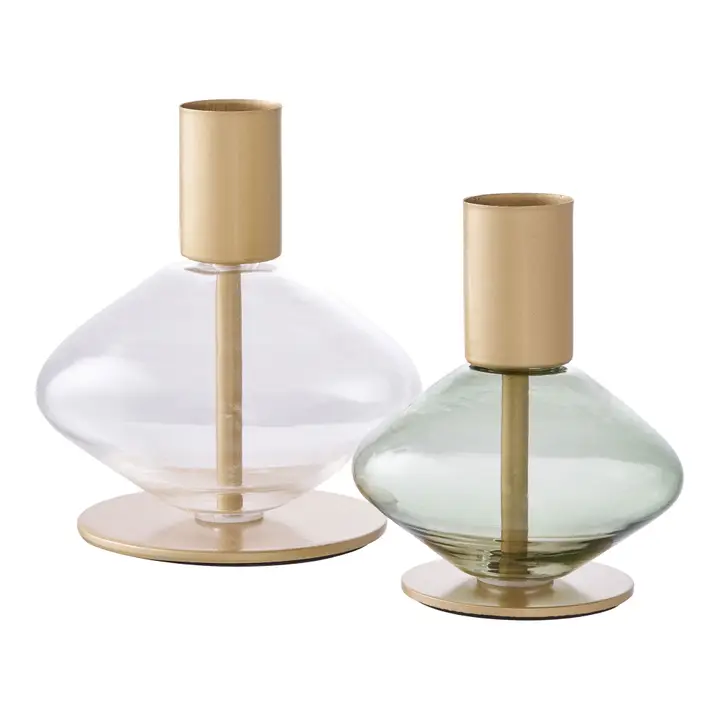 FAI - Bougeoir, vert, lot de 2