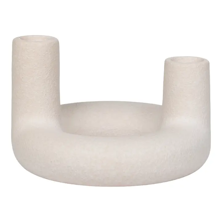 FAI - Bougeoir, céramique, beige, ø13x8,5 cm
