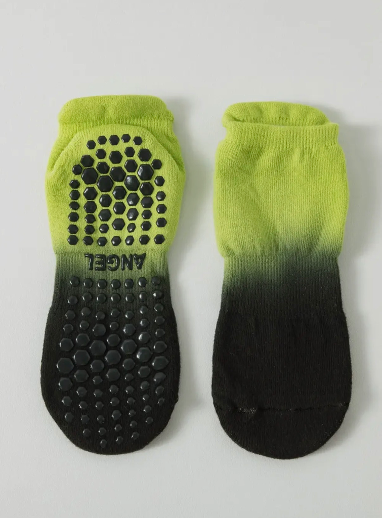 Chaussettes Pilates verte tie and die (courtes)